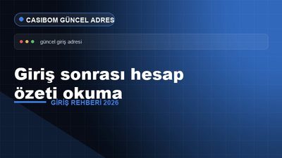 Casibom Giriş Sonrası Hesap Özeti Okuma – Casibom Giriş 2026