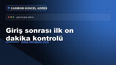 Casibom Giriş Sonrası İlk On Dakika Kontrolü – Casibom Giriş