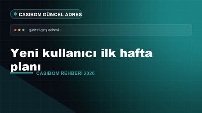 Casibom Yeni Kullanıcı İlk Hafta – Casibom Güncel Adres 2026